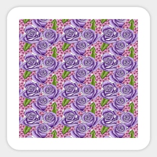 Purple Roses And Hydrangea Pattern Sticker